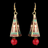 Women's Fancy Ear Jhumki - Golden - Red, Jewellery, Chase Value, Chase Value