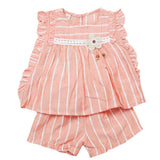 Newborns Half Sleeves Girls Suit - Peach, Kids, Newborn Girls Sets And Suits, Chase Value, Chase Value