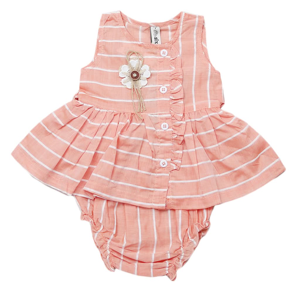 Newborns Half Sleeves Girls Suit - Peach, Kids, Newborn Girls Sets And Suits, Chase Value, Chase Value