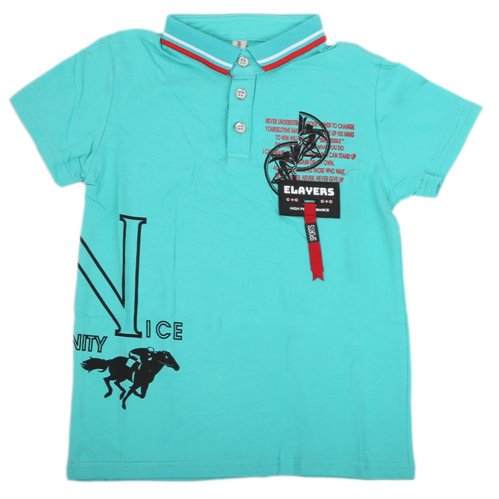 Boys Half Sleeves Polo T-Shirt - Green, Kids, Boys T-Shirts, Chase Value, Chase Value