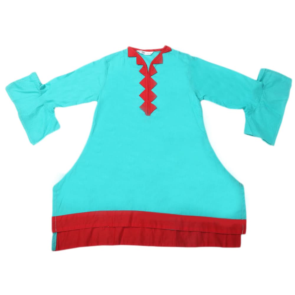 Girls Plain Kurti - Green, Kids, Girls Kurti, Chase Value, Chase Value