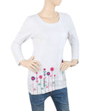 Women's Bottom Embroidered Top - Grey, Women, T-Shirts And Tops, Chase Value, Chase Value