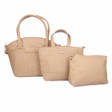 Women's Handbag (5203) 3 Pcs - Apricot, Women, Bags, Chase Value, Chase Value