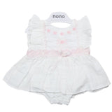 Newborn Half Sleeves Girls Romper - White, Kids, Newborn Girls Rompers, Chase Value, Chase Value