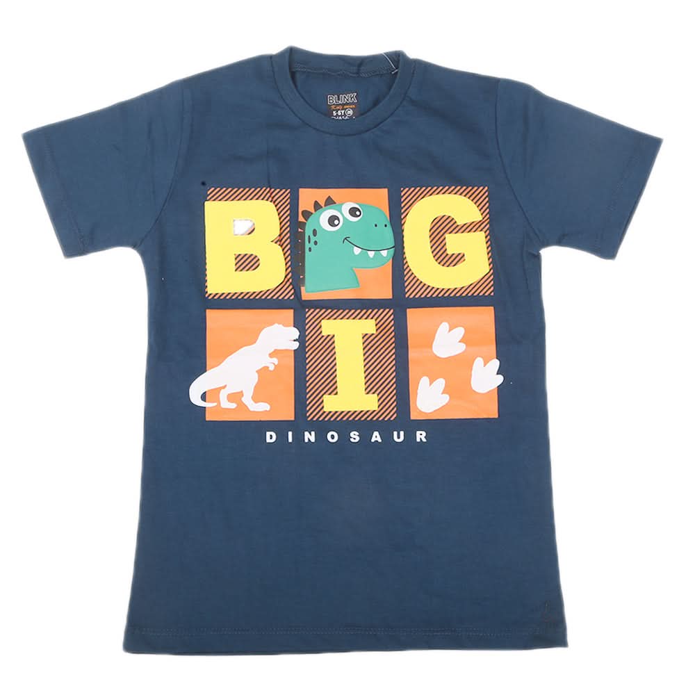 Boys Half Sleeves T-Shirt 3993 - Steel Blue, Kids, Boys T-Shirts, Chase Value, Chase Value