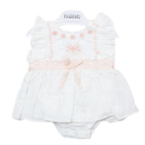 Newborn Half Sleeves Girls Romper - White, Kids, Newborn Girls Rompers, Chase Value, Chase Value