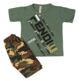 Boys 2 Pcs Suit Half Sleeves - Green, Kids, Boys Sets And Suits, Chase Value, Chase Value