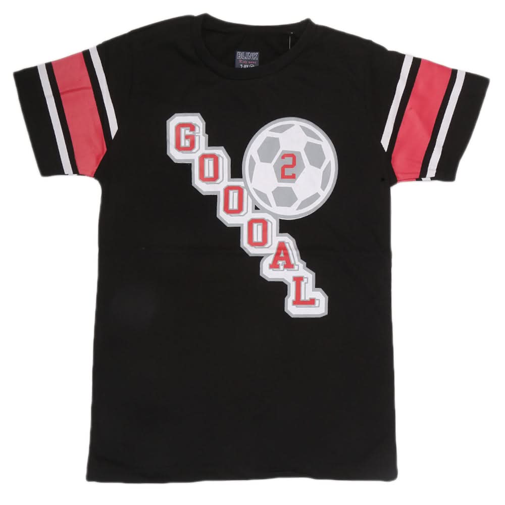 Boys Half Sleeves T-Shirt 3978 - Black, Kids, Boys T-Shirts, Chase Value, Chase Value