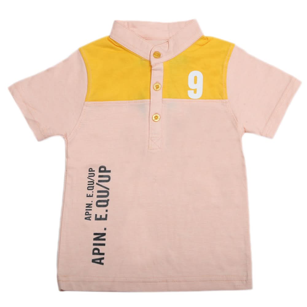 Boys Half Sleeves Fashion T-Shirt -Peach, Kids, Boys T-Shirts, Chase Value, Chase Value