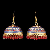 Women's Fancy Ear Jhumki - Golden - Red, Jewellery, Chase Value, Chase Value