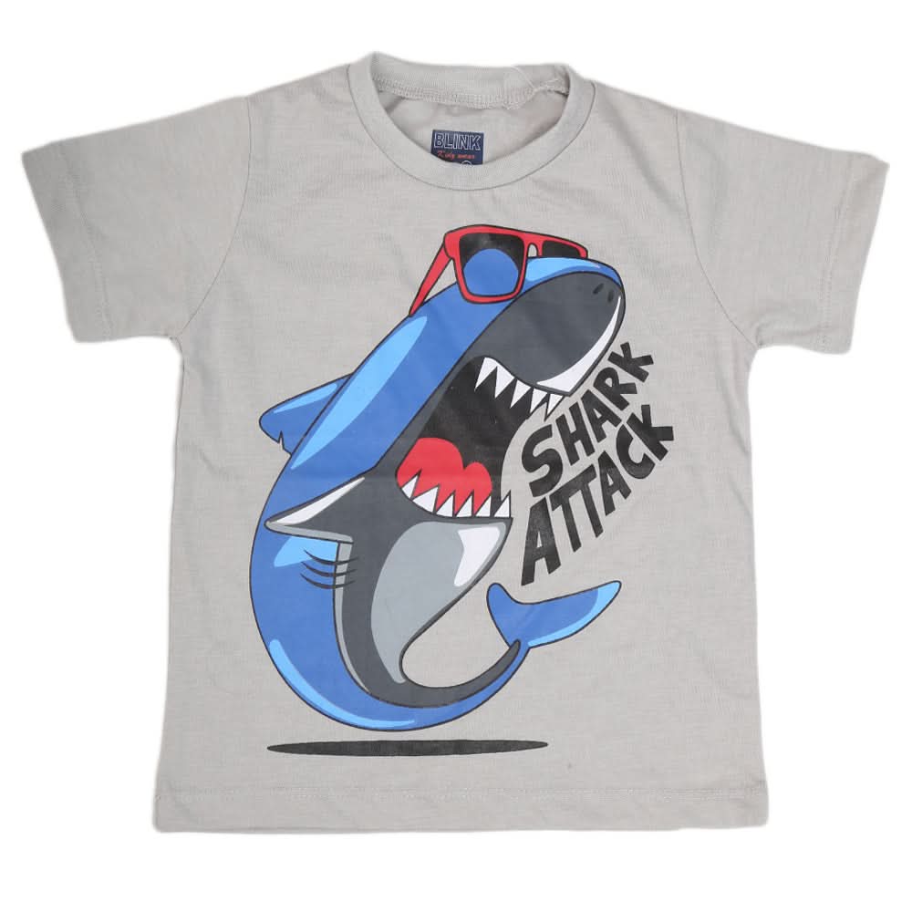 Boys Half Sleeves Jersey T-Shirt - Light Grey, Kids, Boys T-Shirts, Chase Value, Chase Value