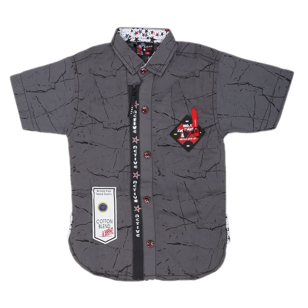Boys Half Sleeves Casual Shirt - Grey, Kids, Boys Shirts, Chase Value, Chase Value