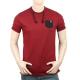 Men's Half Sleeves T-Shirt - Maroon, Men, T-Shirts And Polos, Chase Value, Chase Value