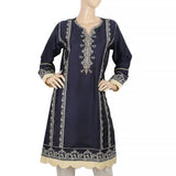 Women's Embroidered Kurti - Navy Blue, Women, Ready Kurtis, Chase Value, Chase Value