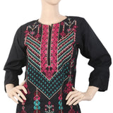 Women's Front Embroidered 3Pcs Suit - Black, Women, Shalwar Suits, Chase Value, Chase Value