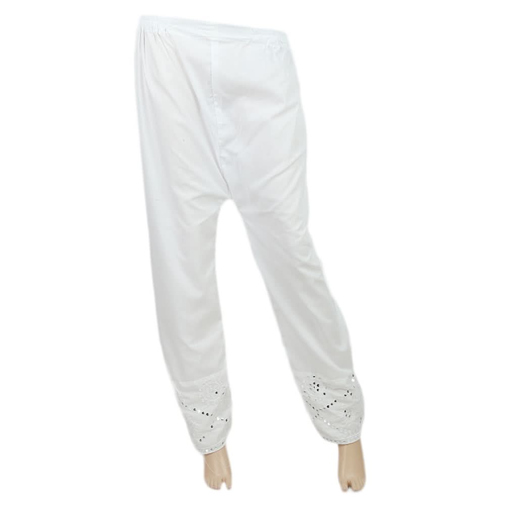 Women's Embroidered Trouser - White, Women, Pants & Tights, Chase Value, Chase Value