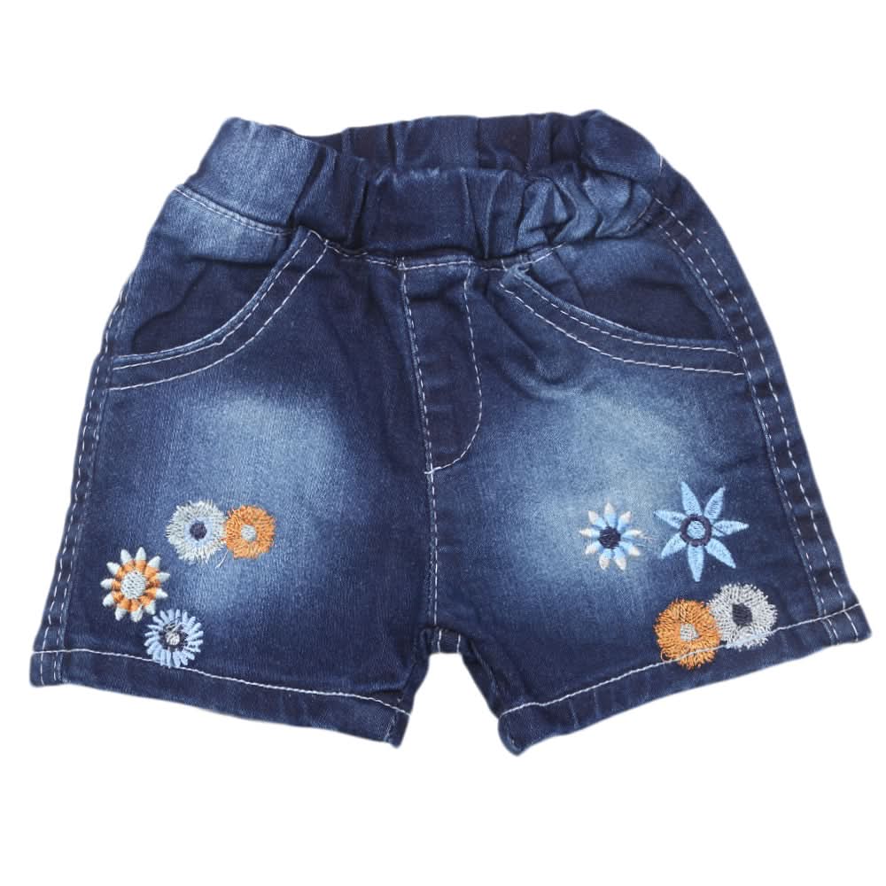 Newborn Girls Denim Short - Dark Blue, Kids, Newborn Girls Shorts Skirts And Pants, Chase Value, Chase Value