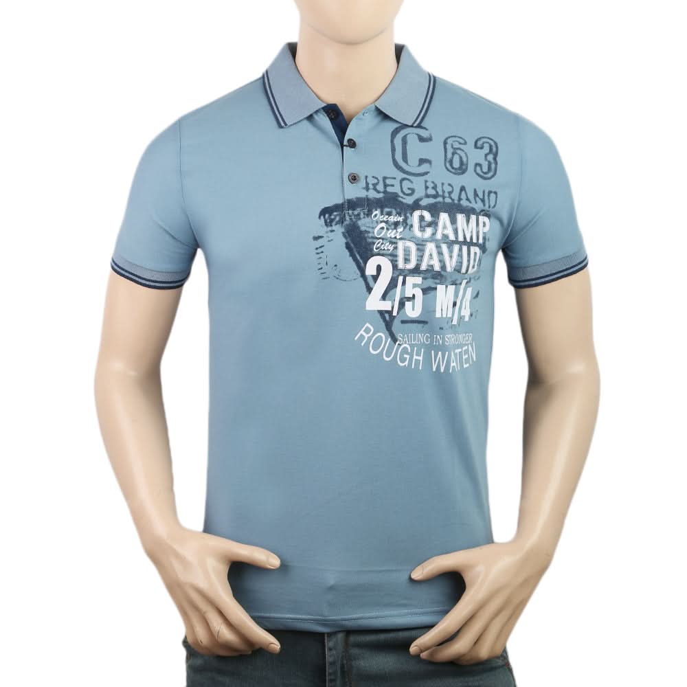 Men's Half Sleeves Polo T-Shirt - Light Blue, Men, T-Shirts And Polos, Chase Value, Chase Value