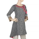 Women's Printed Embroidered Kurti - Black, Women, Ready Kurtis, Chase Value, Chase Value