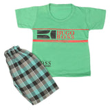 Boys 2 Pcs Suit Half Sleeves - Green, Kids, Boys Sets And Suits, Chase Value, Chase Value