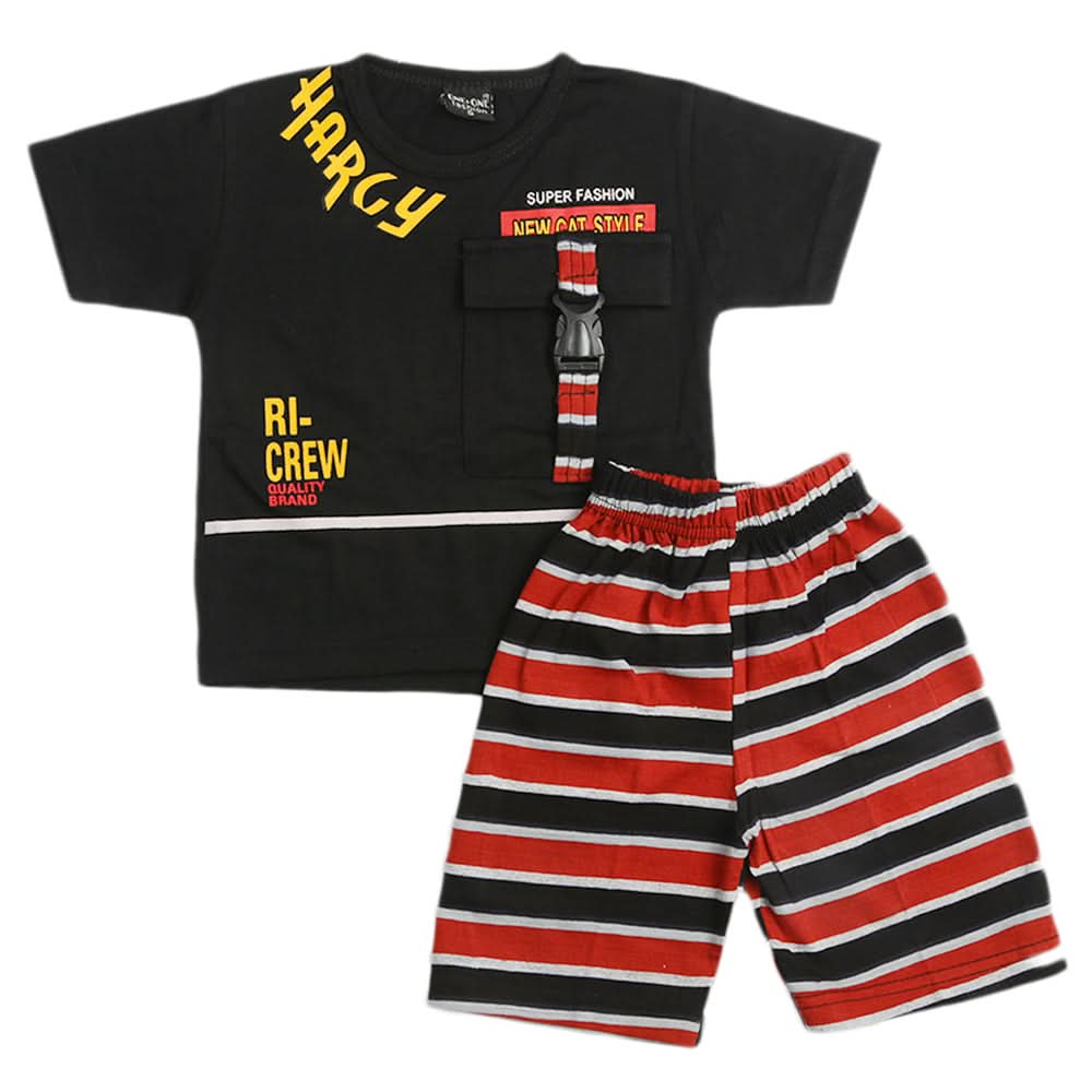 Boys Short Suit - Black, Kids, Boys Sets And Suits, Chase Value, Chase Value