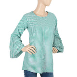 Women's Western Top With Pearls - Green, Women, T-Shirts And Tops, Chase Value, Chase Value