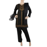 Women's Embordered 3 Piece Suit - Black, Women, Shalwar Suits, Chase Value, Chase Value