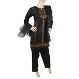 Women's Embordered 3 Piece Suit - Black, Women, Shalwar Suits, Chase Value, Chase Value