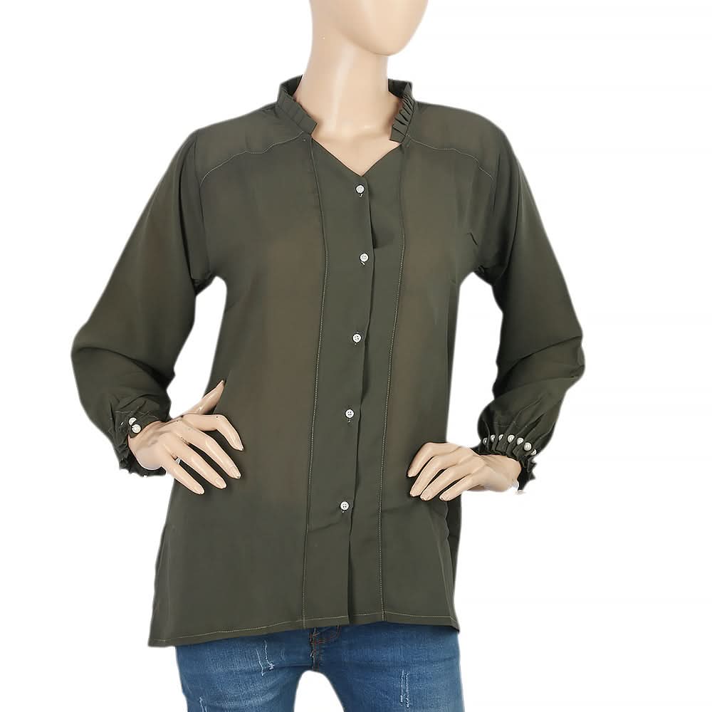 Women's Casual Shirt - Olive Green, Women, T-Shirts And Tops, Chase Value, Chase Value