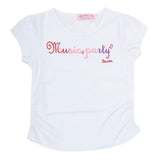 Girls Round Neck Half Sleeves T-Shirt - White, Kids, Girls T-Shirts, Chase Value, Chase Value