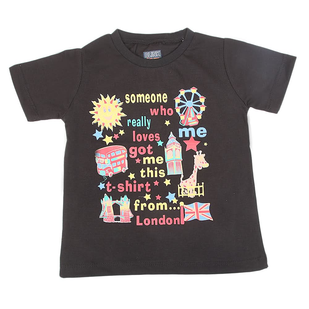 Boys Half Sleeves Jersey T-Shirt 4133 - Black, Kids, Boys T-Shirts, Chase Value, Chase Value