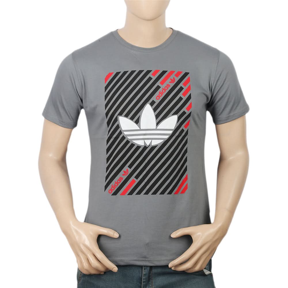 Men's Half Sleeves Printed T-Shirt - Grey, Men, T-Shirts And Polos, Chase Value, Chase Value