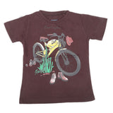 Boys Printed Half Sleeves T-Shirt 4738 - Dark Brown, Kids, Boys T-Shirts, Chase Value, Chase Value