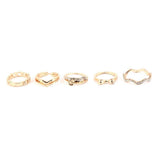 Women's Finger Rings 5 Pcs - Golden, Women, Finger Rings, Chase Value, Chase Value