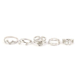 Women's Finger Rings 5 Pcs - Silver, Women, Finger Rings, Chase Value, Chase Value