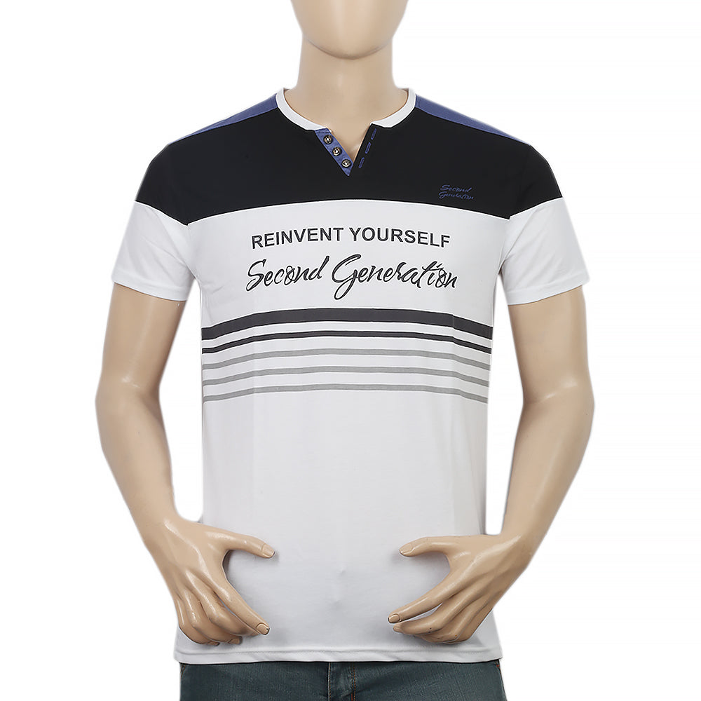 Men's Half Sleeves Round Neck T-Shirt - White, Men, T-Shirts And Polos, Chase Value, Chase Value