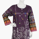 Women's Digital Printed Kurti - Purple, Women Ready Kurtis, Chase Value, Chase Value