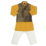 Boys Waistcoat Shalwar Suit - Mustard, Kids, Boys Shalwar Kameez, Chase Value, Chase Value
