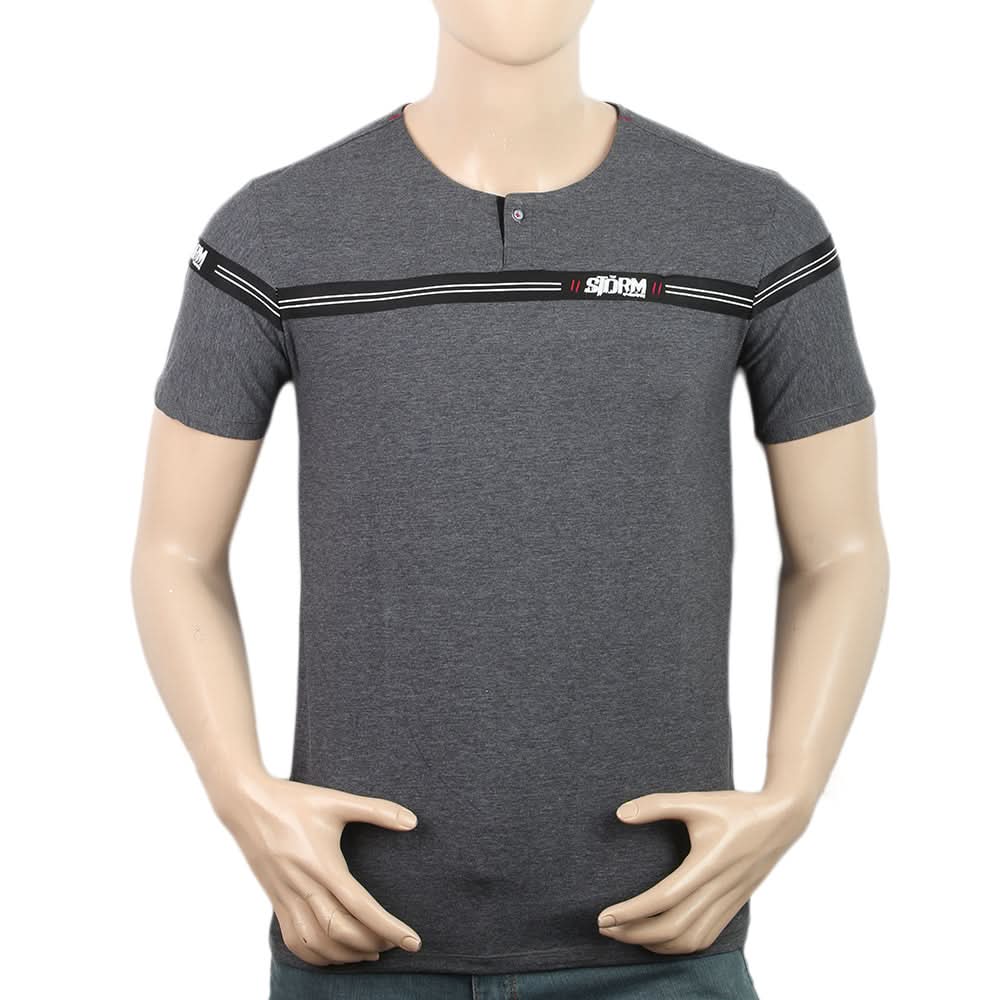 Men's Half Sleeves Round Neck T-Shirt - Grey, Men, T-Shirts And Polos, Chase Value, Chase Value