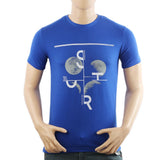 Men's Half Sleeves Lycra Print T-Shirt - Royal Blue, Men's T-Shirts & Polos, Chase Value, Chase Value