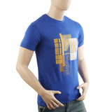 Men's Half Sleeves Lycra Print T-Shirt - Royal Blue, Men's T-Shirts & Polos, Chase Value, Chase Value