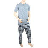 Men's Night Sleep Suit - Steel Blue, Men, Nightwear, Chase Value, Chase Value