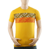 Men's Half Sleeves Lycra Print T-Shirt - Yellow, Men's T-Shirts & Polos, Chase Value, Chase Value