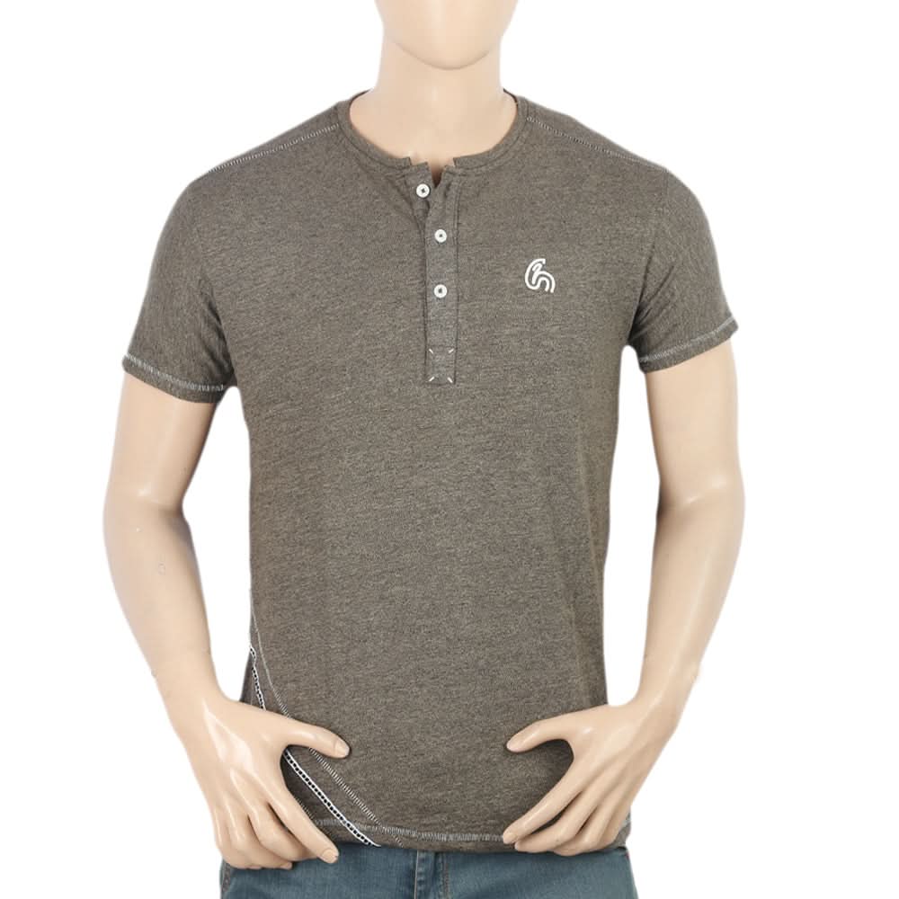 Men's Half Sleeves Round Neck T-Shirt - Oilve Green, Men, T-Shirts And Polos, Chase Value, Chase Value