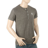 Men's Half Sleeves Round Neck T-Shirt - Oilve Green, Men, T-Shirts And Polos, Chase Value, Chase Value