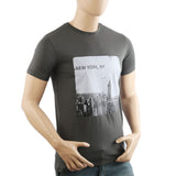 Men's Half Sleeves Lycra Print T-Shirt - Dark Grey, Men's T-Shirts & Polos, Chase Value, Chase Value