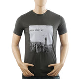 Men's Half Sleeves Lycra Print T-Shirt - Dark Grey, Men's T-Shirts & Polos, Chase Value, Chase Value