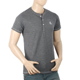 Men's Half Sleeves Round Neck T-Shirt - Dark Grey, Men, T-Shirts And Polos, Chase Value, Chase Value