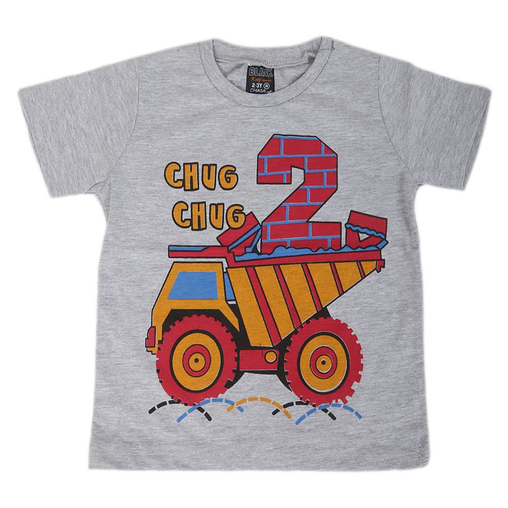 Boys Round Neck Half Sleeves T-Shirt - Grey, Kids, Boys T-Shirts, Chase Value, Chase Value