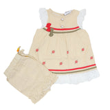 Newborn Girls Half Sleeves Short Suit - Beige, Kids, Newborn Girls Sets And Suits, Chase Value, Chase Value